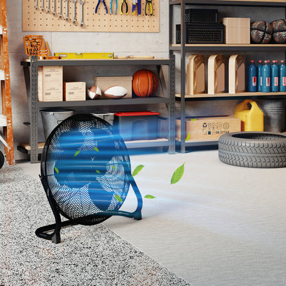 Metal Floor Fan with Tilting, High Velocity, 3 Speed, Portable Gym Fan for Home Office, Black