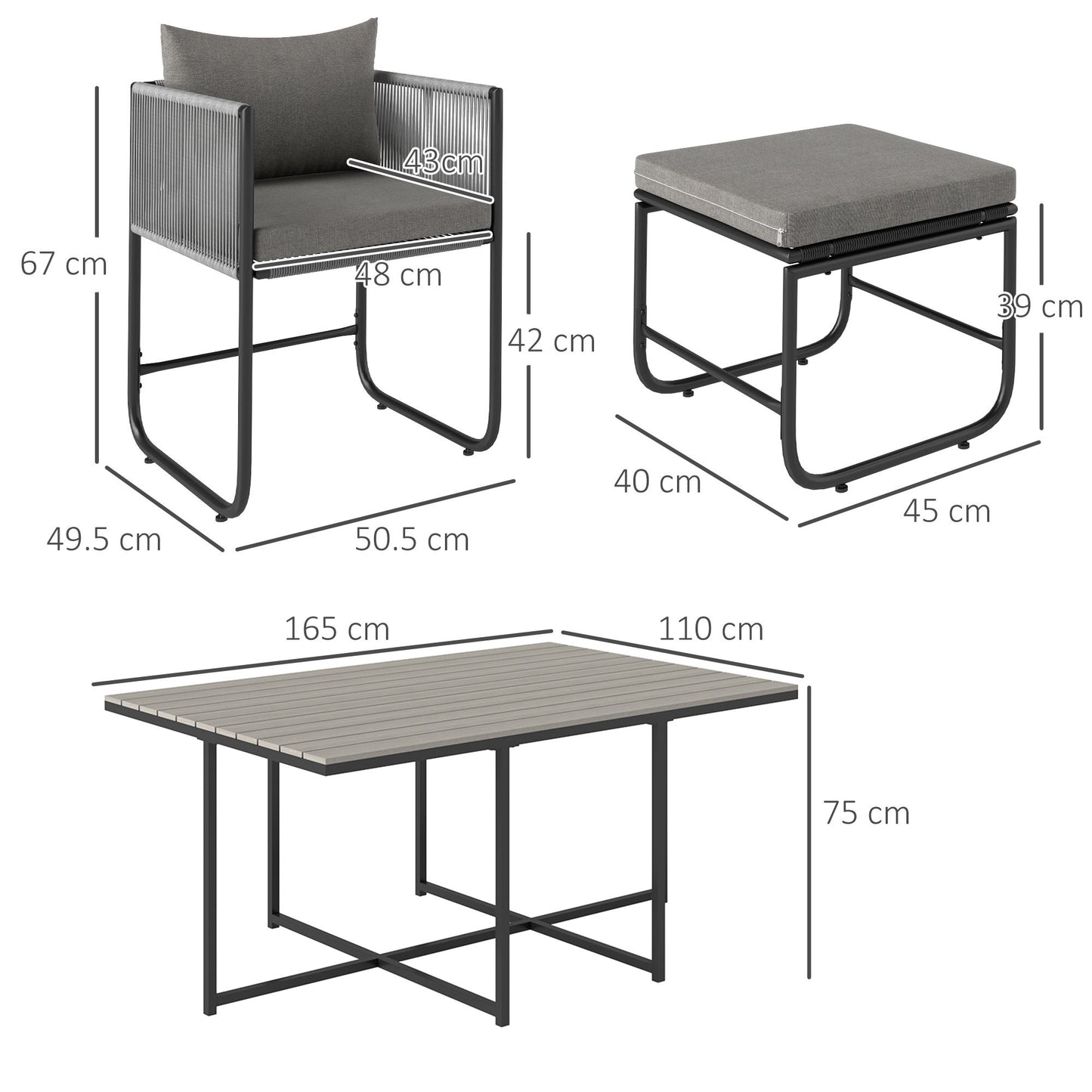 10 Seater Rattan Cube Garden Furniture Set, Rattan Dining Set with Cushions
