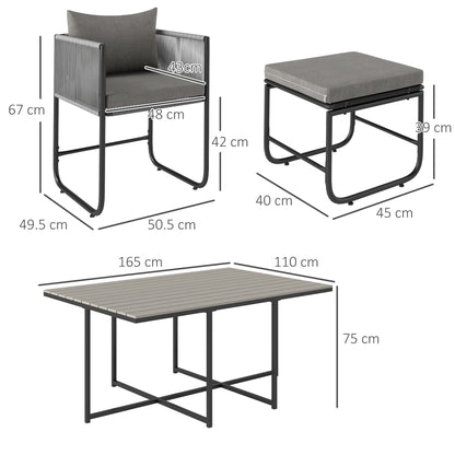 10 Seater Rattan Cube Garden Furniture Set, Rattan Dining Set with Cushions
