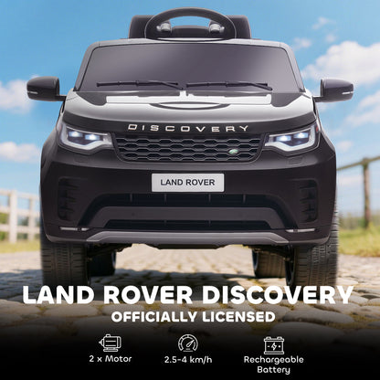 Land Rover Discovery Licensed 12V Kids Electric Car with Remote, 4 Wheel Suspension, Slow Start, Lights, Music, Black
