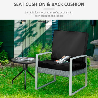 2 Piece Garden Chair Cushions with 1 Seat Cushion 1 Back Pad for Rattan Sofa Chair