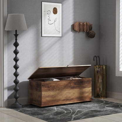 Storage Chest, Large 113L Blanket Box, Shoe Bench with Safety Hinged Lid, Storage Trunk, Bed End Bench for Bedroom, Hallway