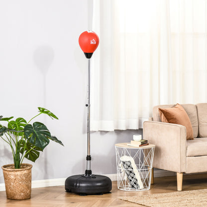 Punching Bag with Stand, 133-151cm Adjustable Height, for Teens, Red/Black