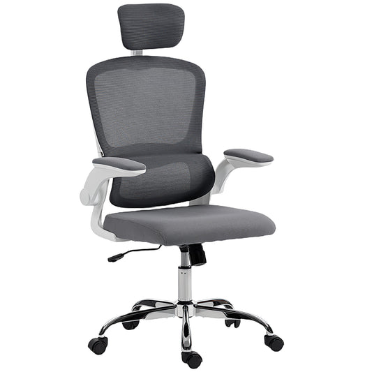 Mesh Back Office Chair, with Lumbar Support - Charcoal Grey