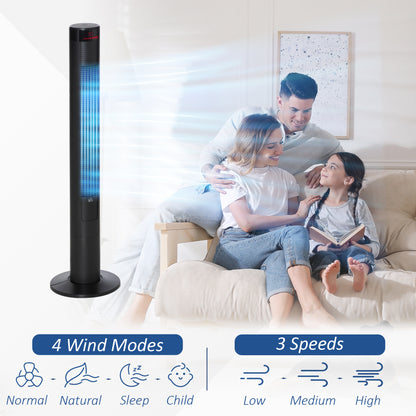 46" Oscillating Tower Fan with Remote Control, 12H Timer, 3 Speed, 4 Modes, Quiet Cooling Fans