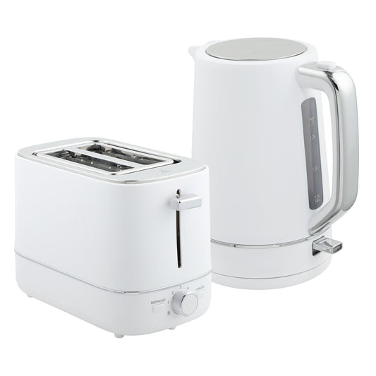 Kettle and Toaster Set, 1.7L 3000W Fast Boil Kettle & 2 Slice Toaster Kitchen Set with 6 Level Browning Controls, Defrost