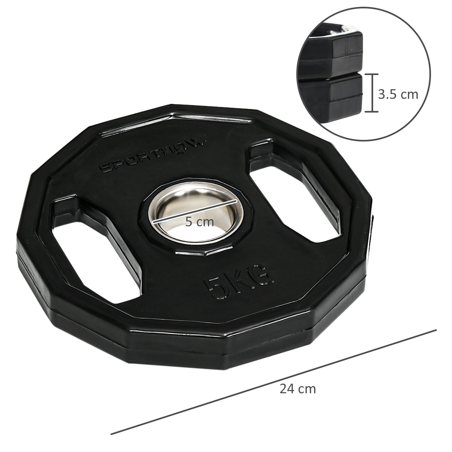 Olympic Weight Plates Set, Metal and Rubber Bumper Plates Weights Discs with 2"/5cm Holes