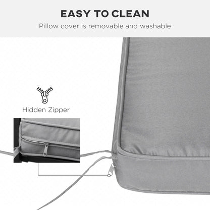 2 Seater Garden Bench Cushion -Light Grey