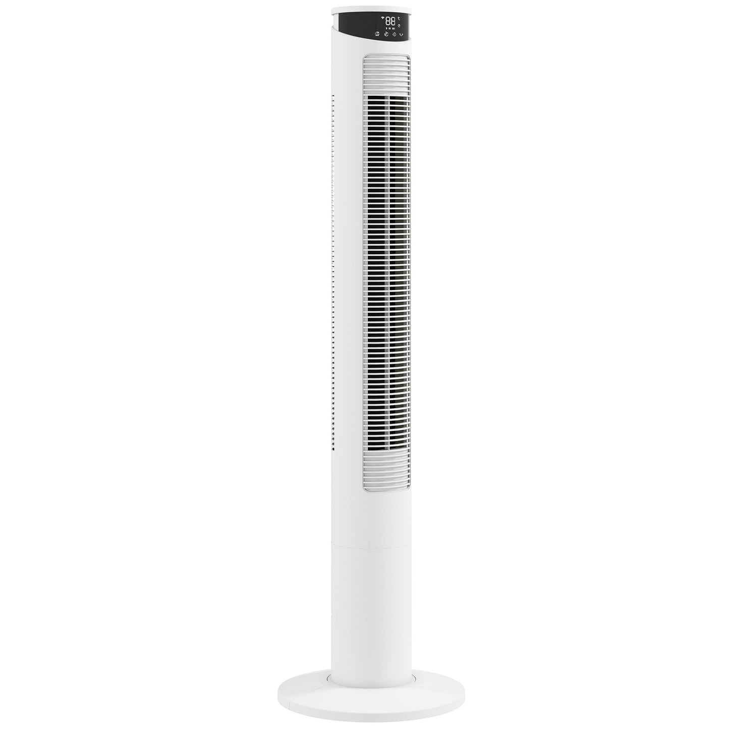 Tower Fan with WiFi Control Standing Floor Fan with Remote Control 116 cm White