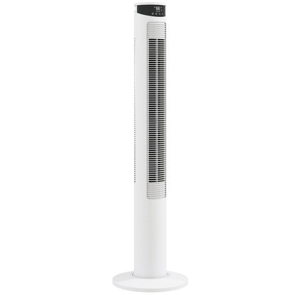 Tower Fan with WiFi Control Standing Floor Fan with Remote Control 116 cm White
