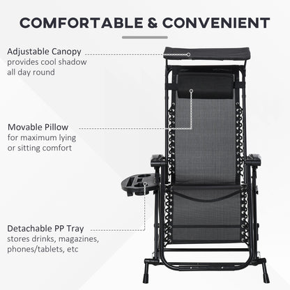 Garden Rocking Chair Folding Recliner Outdoor Adjustable Sun Lounger Rocker Zero-Gravity Seat with Headrest Side Holder Patio