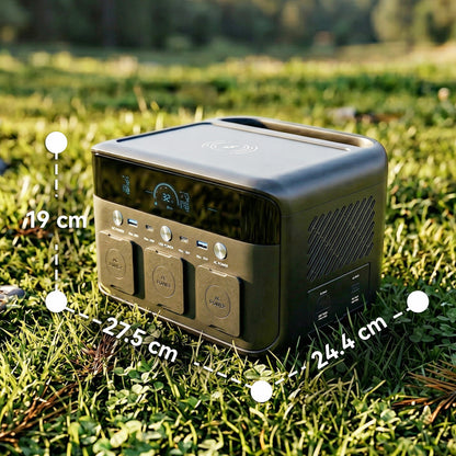 Portable Power Station with LiFePO4 Battery, 1.5H Fast Charge, Camping Power Pack with 600W AC/USB-A & USB-C Output