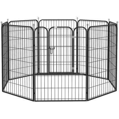 8 Panels Heavy Duty Puppy Playpen, for Large, Medium Dogs, Indoor and Outdoor Use - Black
