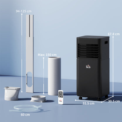 7000 BTU 4-In-1 Portable Air Conditioner Unit Cooling Dehumidifying Ventilating for Room up to 26m², with Fan, Remote