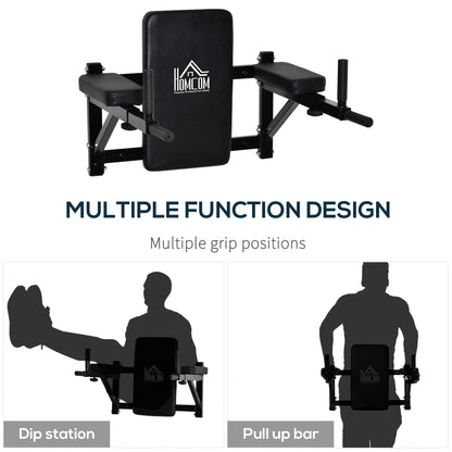 Wall Mounted Dip Station Knee Leg Raise Chin Up Pull Up Rack Home Gym Fitness Exercise Workout Bars New
