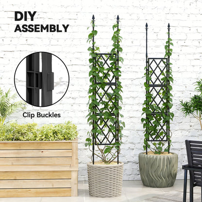 Foldable Garden Trellis, Lattice Climbing Support Trellis for Garden, DIY Assembly, 85 x 197 cm, Black