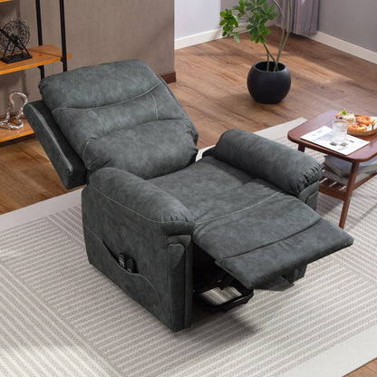 Power Lift Recliner Chair with Vibration Massage, Heat, USB - Grey