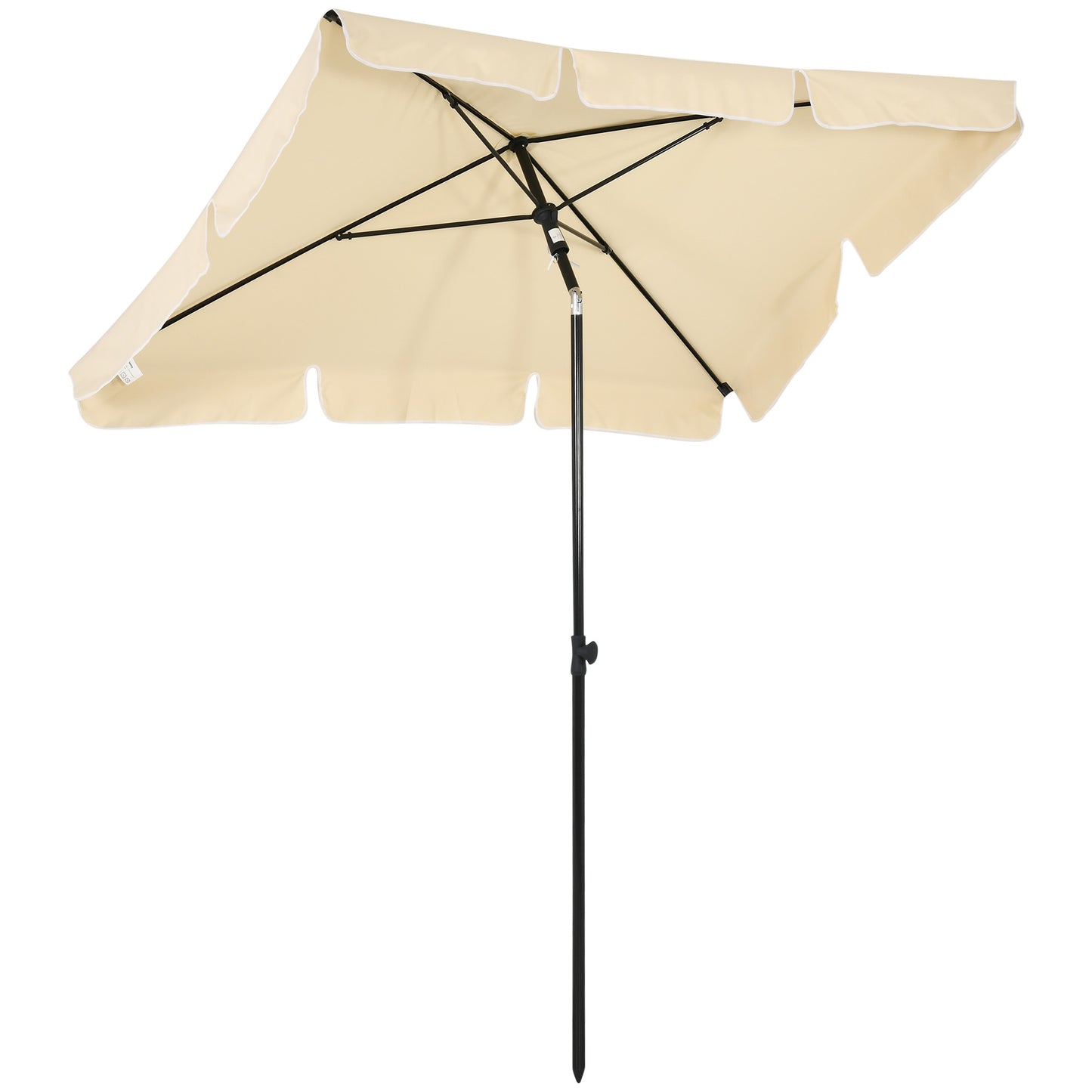 Garden Parasol Umbrella, Outdoor Market Table Umbrella with Ruffles & Aluminium Pole