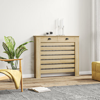 95.5H x 111Wcm Radiator Cover, with Drawer - Oak