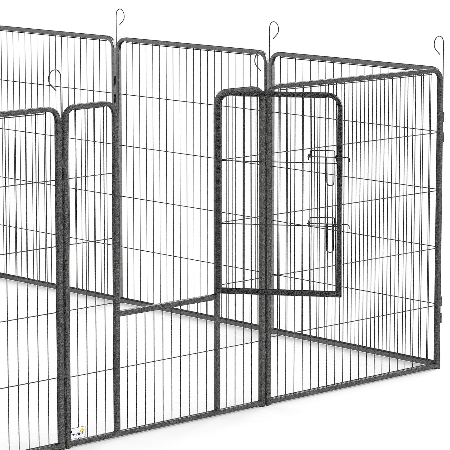 12 Panels Heavy Duty Puppy Playpen, for Small Dogs, Indoor and Outdoor Use - Silver