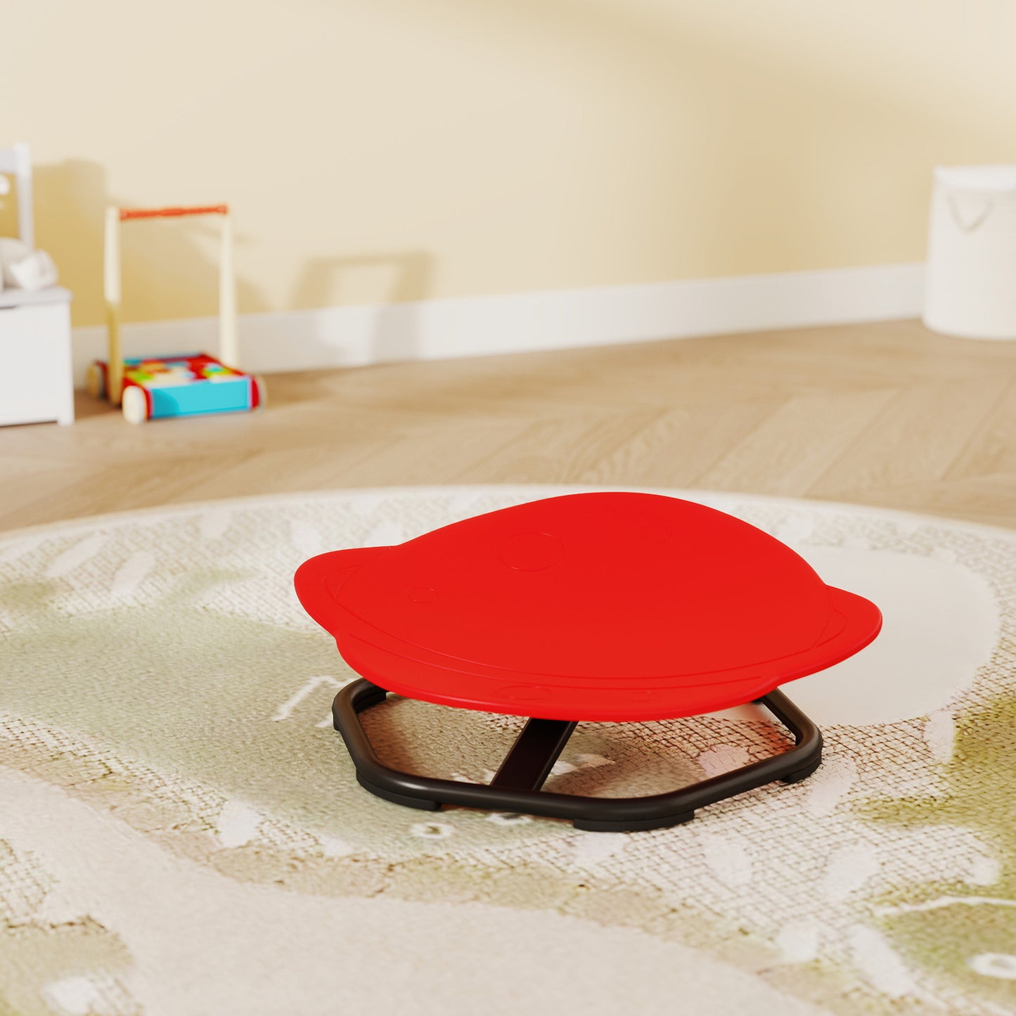 Planet-Shaped-kids Swivel Chair, Sensory Spinning Chair for Balance, Coordination Training, Red