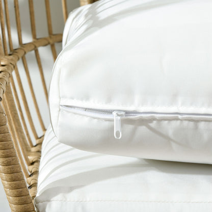 Rattan Egg Chair with Cushions and Pillows, Khaki