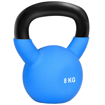 Kettlebell, 8kg Kettle Bell with Non-Slip Handle for Home Gym Weight Lifting and Strength Training, Blue