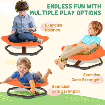 Planet-Shaped-kids Swivel Chair, Sensory Spinning Chair for Balance, Coordination Training, Orange
