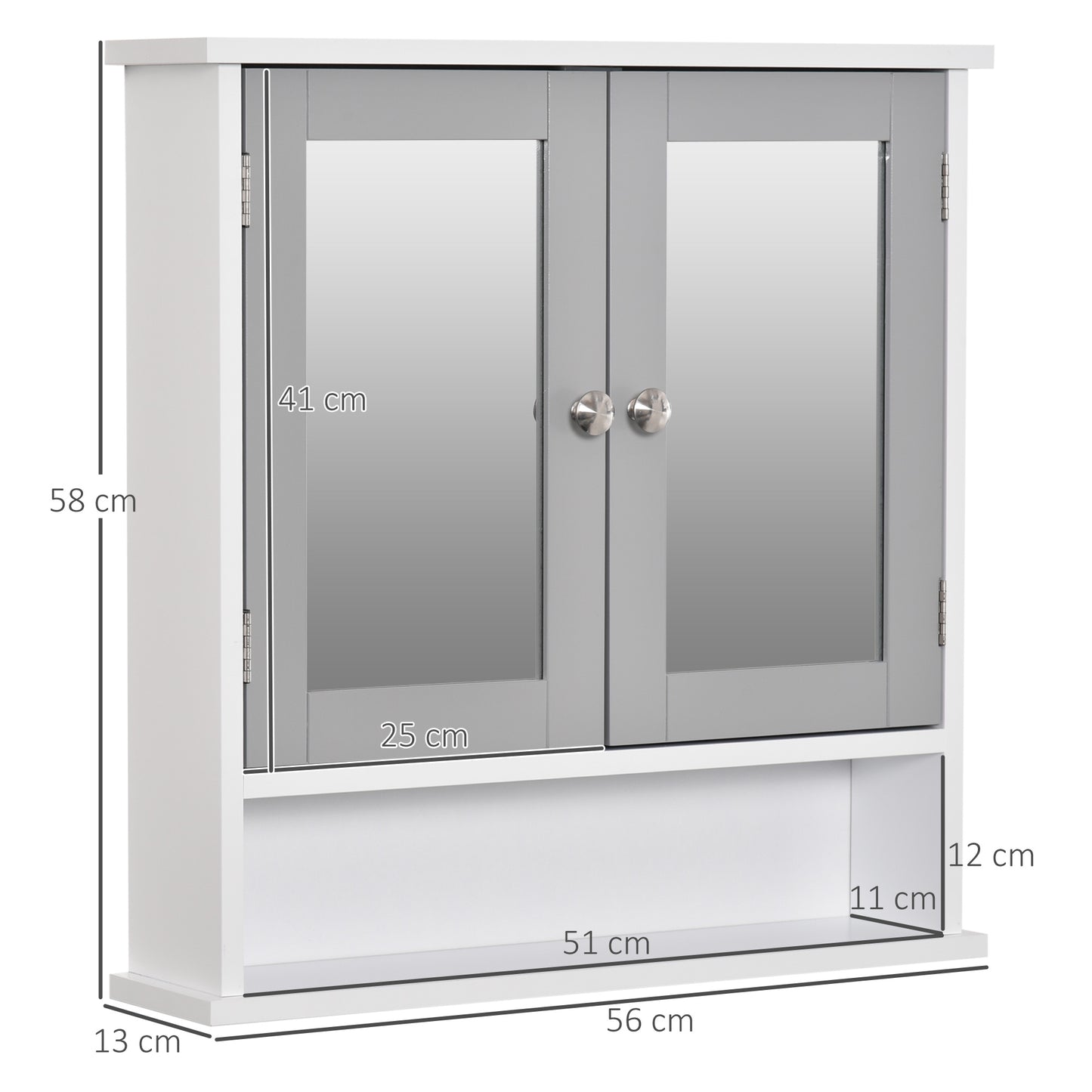 Bathroom Wall Storage Cabinet - Grey