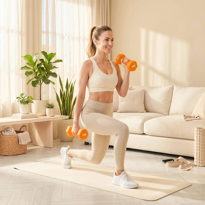 2 x 1.5kg Hexagonal Dumbbells Weights Set with Non-Slip Grip for Home Gym Workout, Orange