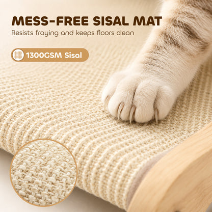 2 in 1 Sisal Cat Scratcher Bed Cat Scratching Board and Lounger 60 x 35 x 13 cm Cream White