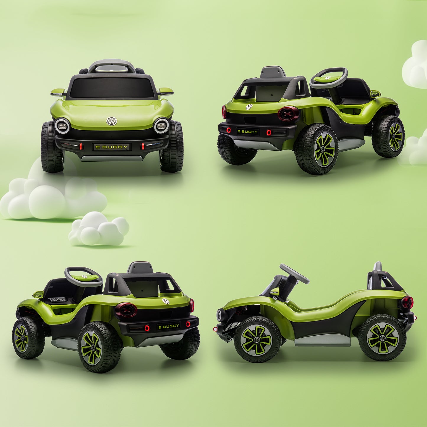 Volkswagen Licensed Kids Electric Car with Remote Control for Ages 3-6 Years, Green