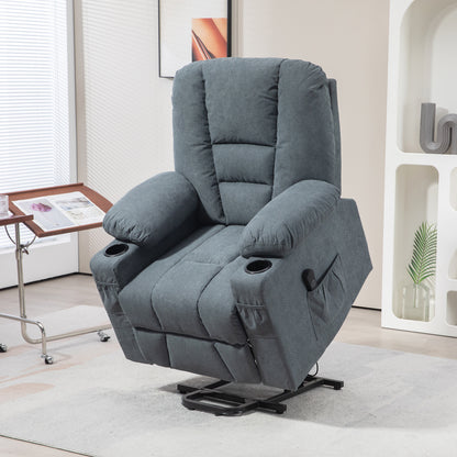 Oversized Riser and Recliner Chairs for the Elderly, Fabric Upholstered Lift Chair for Living Room with Remote Control