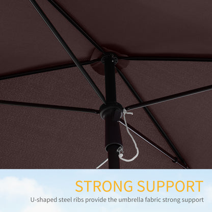 Garden Parasol Umbrella, Outdoor Market Table Umbrella with Ruffles & Aluminium Pole