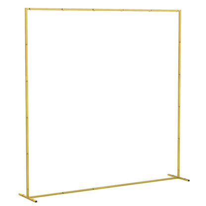 Wedding Arch Backdrop Stand, Square Metal Arch Frame with U-shaped Stakes, Gold Wedding Arch, 6.6 FT