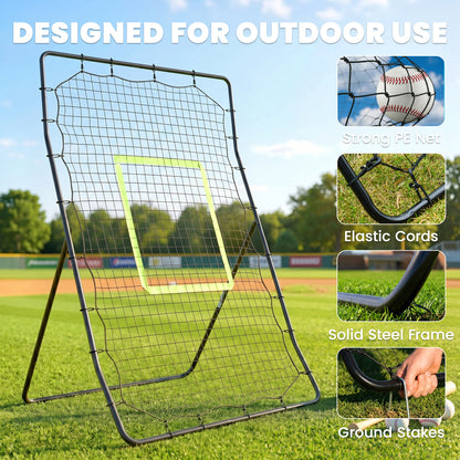 Baseball Rebounder Net Teens Adults Game Spot Softball Training Aid Practise Target Strike Shot Goal Play