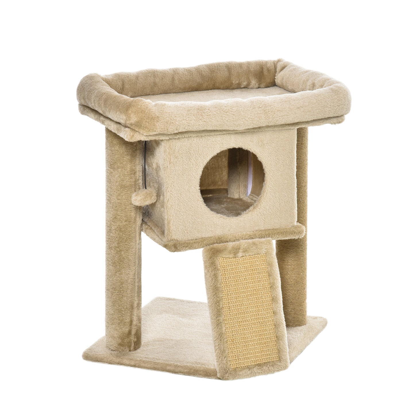 Cat Tree Tower for Indoor Cats Cat Scratching Post Climbing Activity Centre w/Jute Scratching Pad, Toy Ball, Cat House