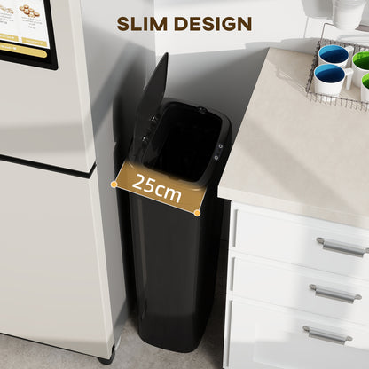 50L Stainless Steel Sensor Bin - Black