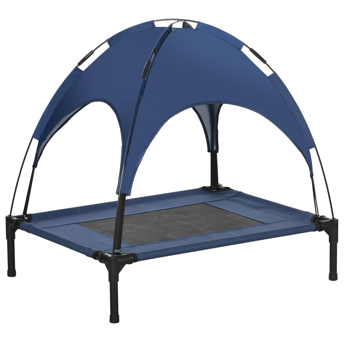 Outdoor Dog Bed with Removable Canopy, Portable Raised Dog Bed for Camping, Garden & Beach