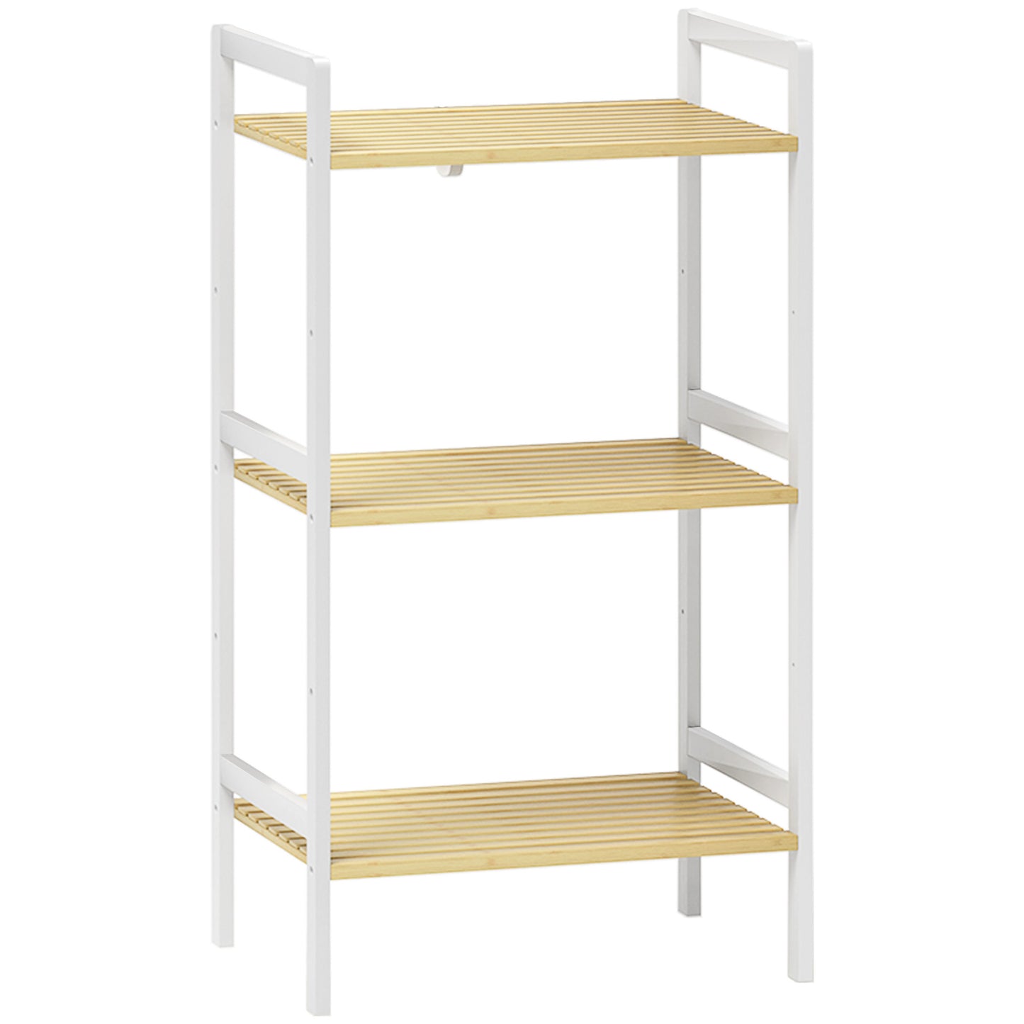 Three-Tier Bamboo Adjustable Shelf Storage Unit