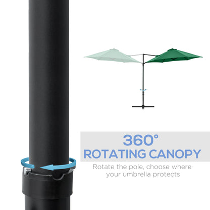 2.5M Garden Cantilever Parasol, Offset Roma Patio Umbrella Hanging Sun Shade Canopy Shelter
