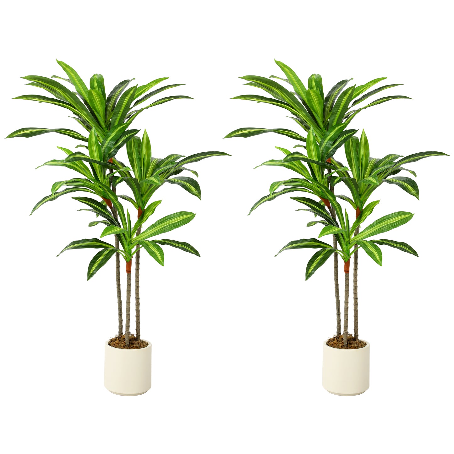 120cm Lifelike Fake Tree, Artificial Dracaena Tree with Bendable Trunks, Green