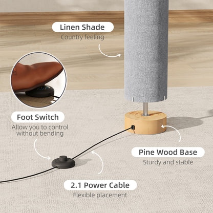 LED Floor Lamp for Living Room, 120cm Modern Standing Lamp with 3000K/4500K/6500K Colour Temperatures