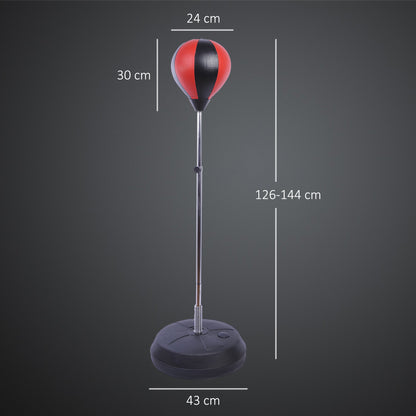 Punching Bag with Stand, 126-144 cm Height Adjustable Boxing Set Free Standing Speed Bag with Gloves and Air Pump for Teenage