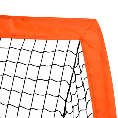 Set of 2 Football Goal Net 6 x 3 ft Foldable Outdoor Sport Training Teens Adults Football with Carrying Bag Orange