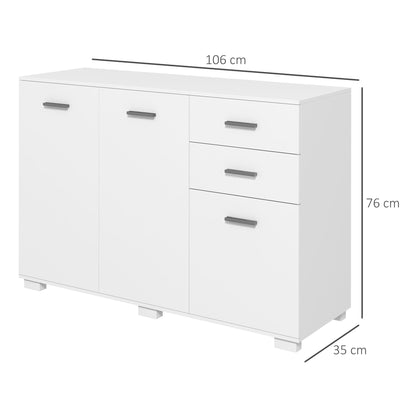 Sideboard, Modern Storage Cabinet with 2 Drawers, 3 Doors and Adjustable Shelves, Kitchen Cabinet for Living Room