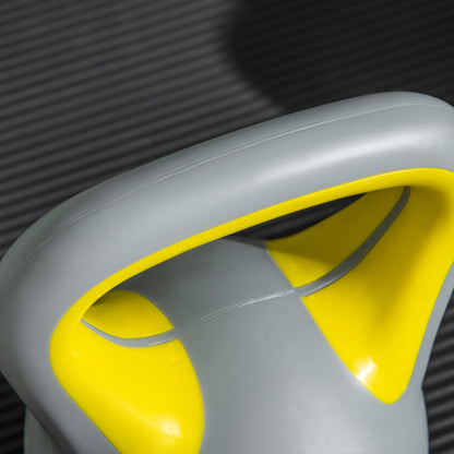 Kettlebell, 4kg Kettle Bells with Handle for Home Gym Weight Lifting and Strength Training, Yellow and Grey