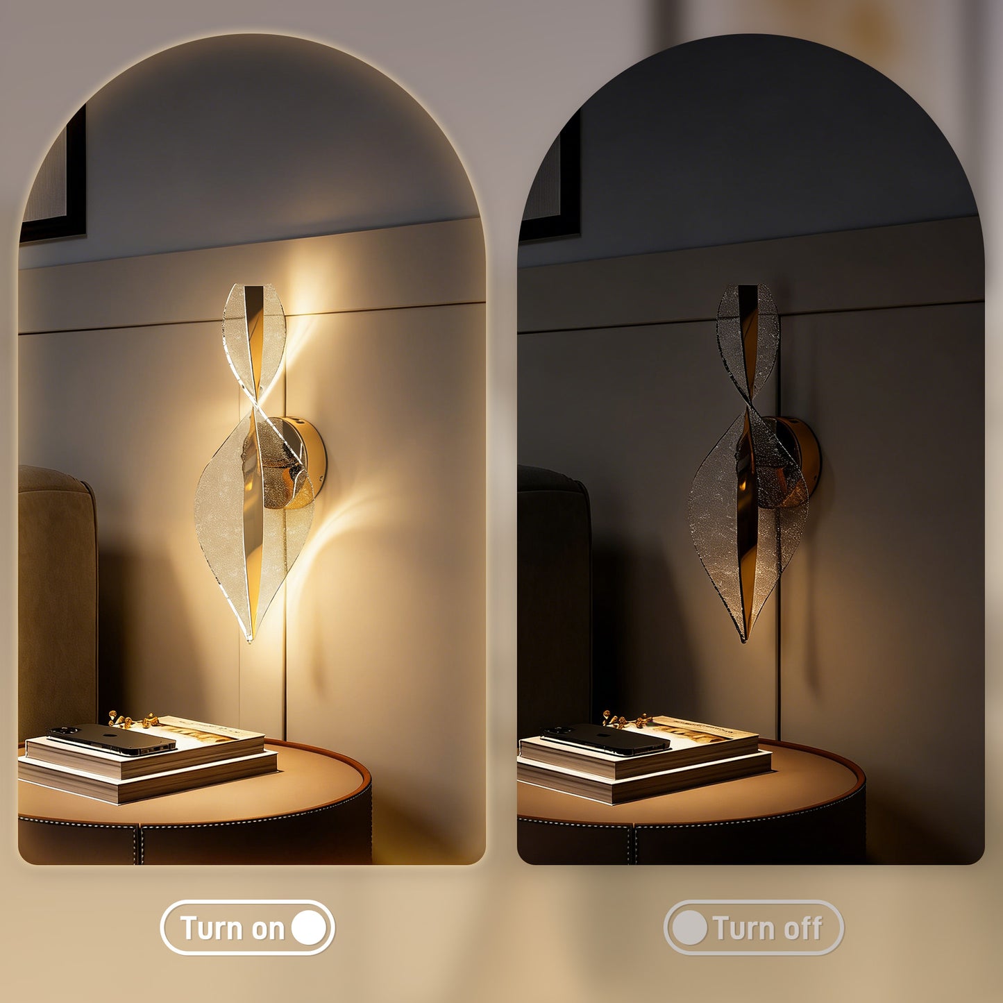 Led Wall Lamp 2 Pack, 13W Modern Indoor Spiral Wall Light, Colour Temperature Adjustable 3000K/4000K/6500K, for Bedroom