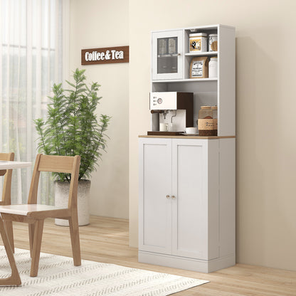 Two-Part Kitchen Storage Cabinet - White