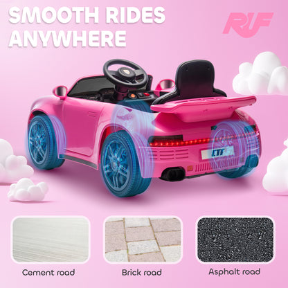 Licensed RUF CTR 2017-Yellowbird Electric Car for Kids, with Remote Control, Soft Start, MP3 Player, LED Lights, Pink